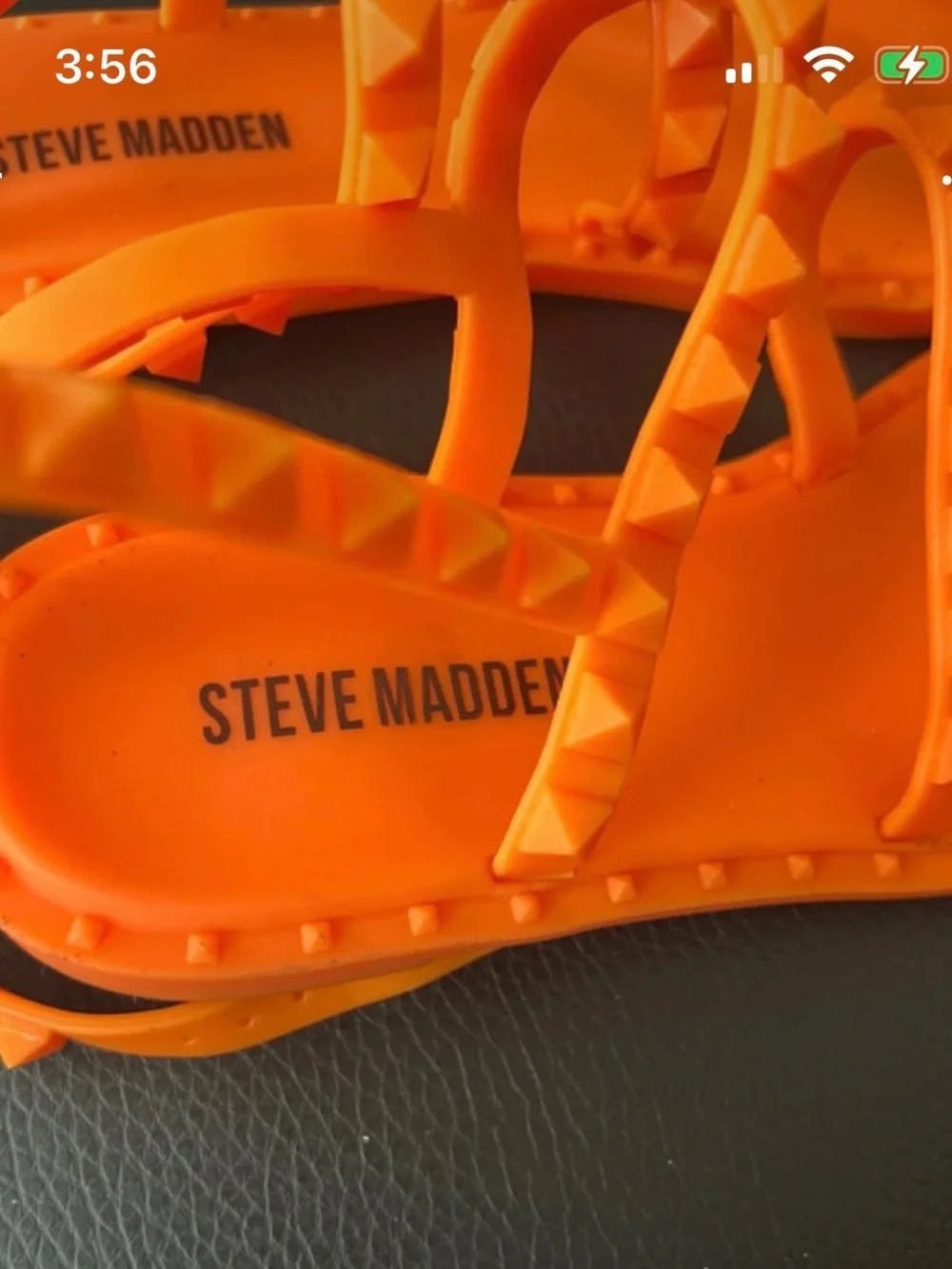Steve Madden Kids Bright Orange Studded Jelly Strappy Sandals